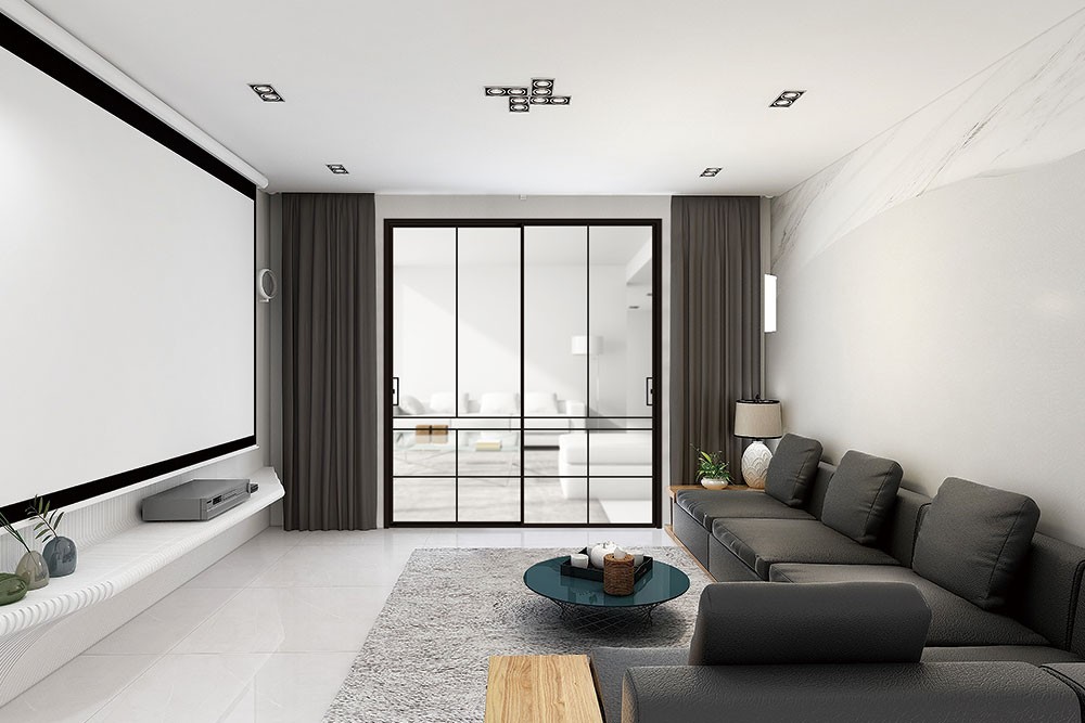 16极窄两轨推拉-瓷泳黑